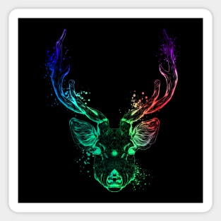 Colorful deer head Sticker